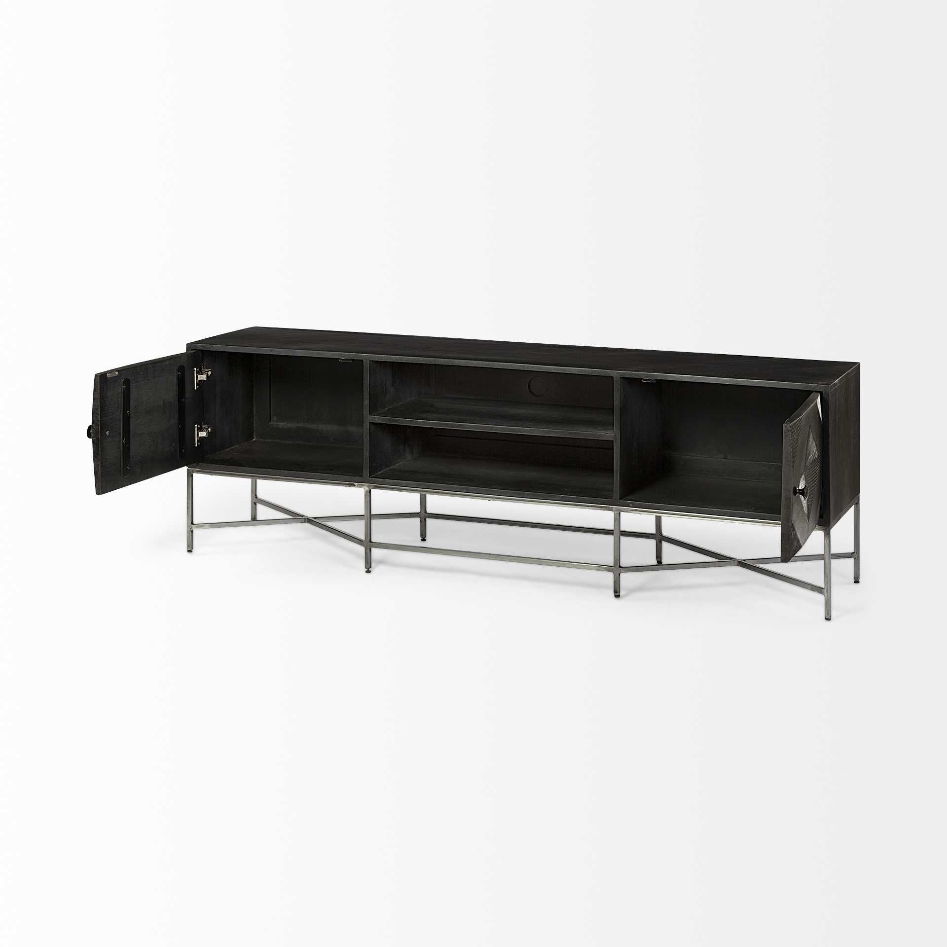 Dark Brown Solid Wood Console Table - 16-inch