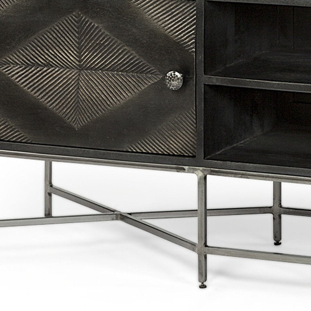 Dark Brown Solid Wood Console Table - 16-inch