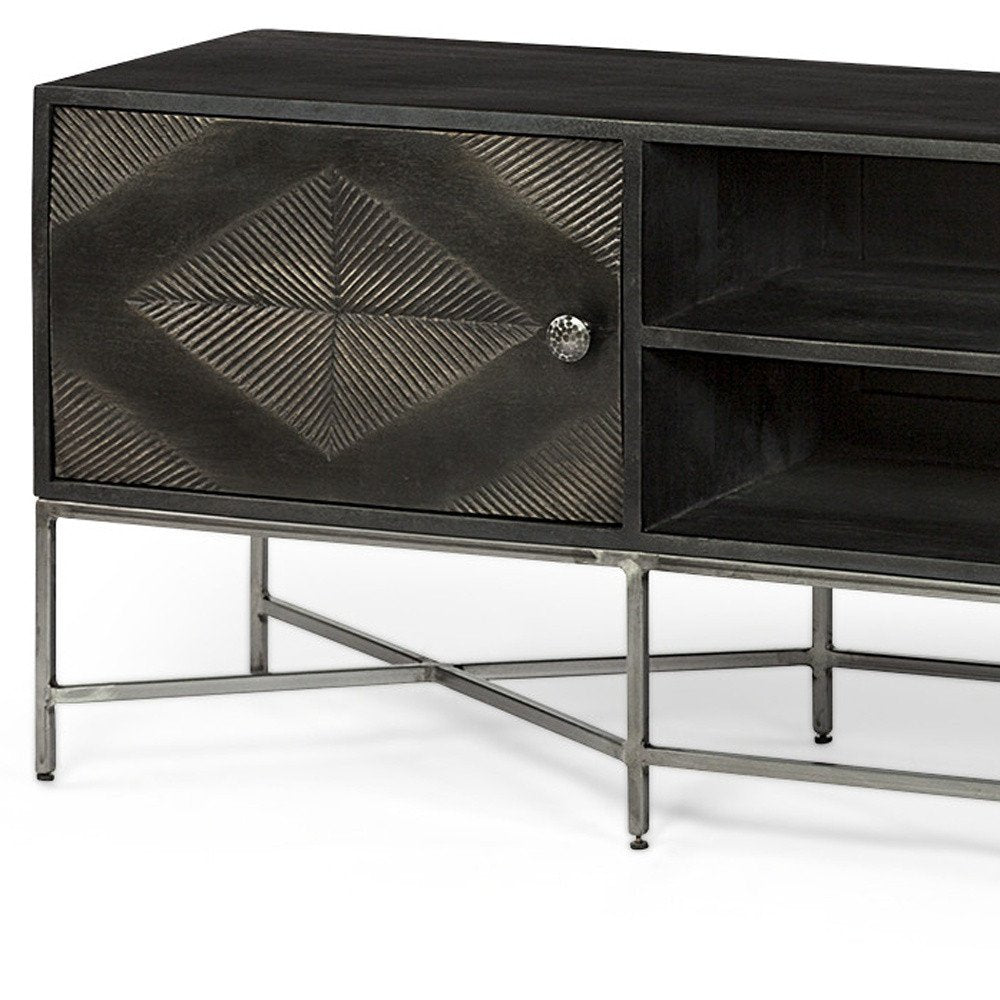 Dark Brown Solid Wood Console Table - 16-inch