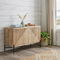 Brown Solid Wood Sideboard with Four Doors - 78-inch