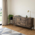 Brown Solid Wood Six Drawer Sideboard with Two Doors - 72-inch