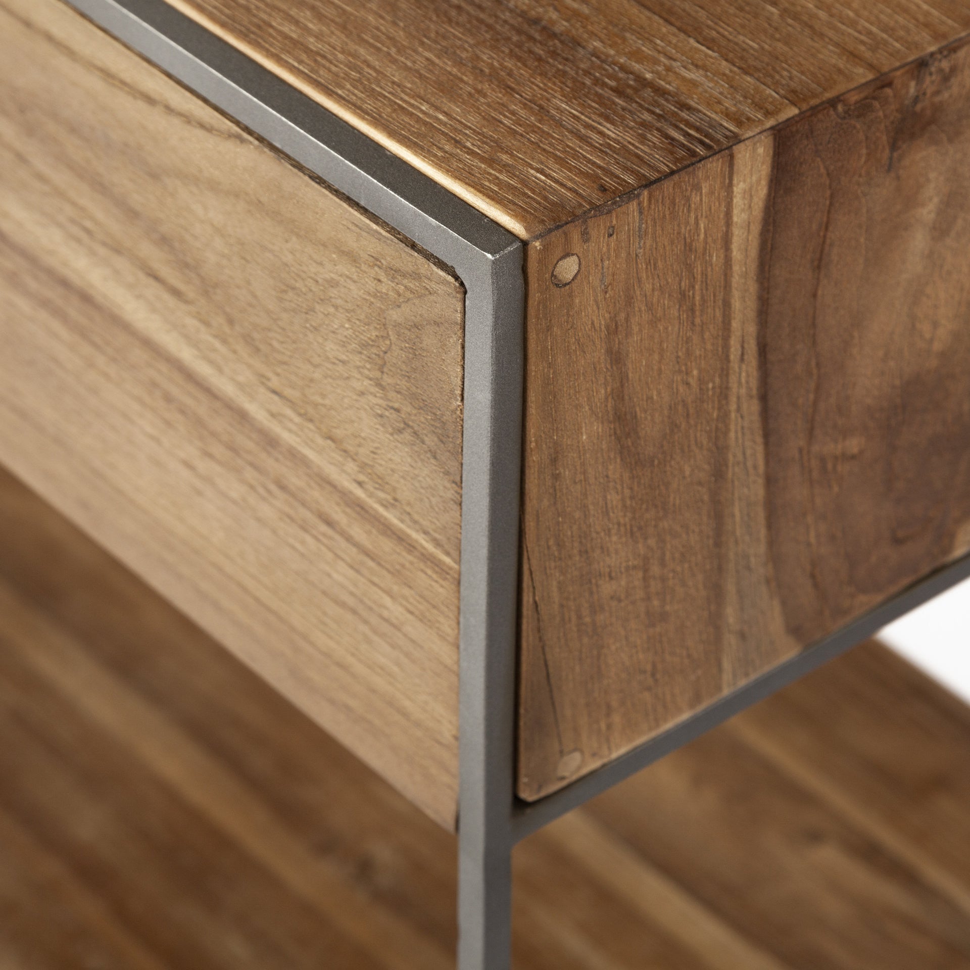 Brown Solid Wood Two Drawer Sideboard - 63-inch