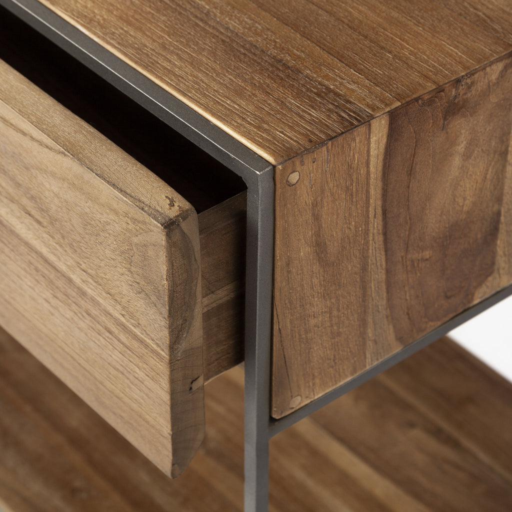 Brown Solid Wood Two Drawer Sideboard - 63-inch