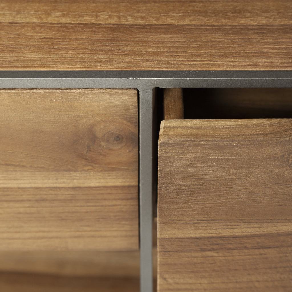 Brown Solid Wood Two Drawer Sideboard - 63-inch