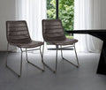 Set of Two Black Upholstered Faux Leather Side Chairs
