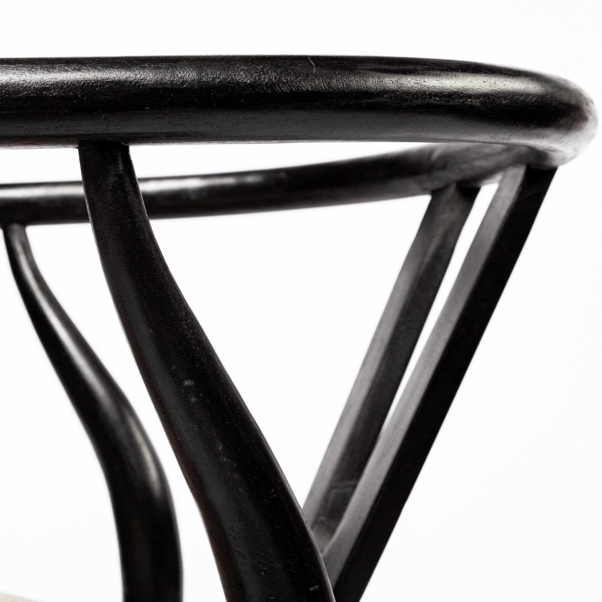 Beige and Black Upholstered Linen Wishbone Back Dining Side Chair