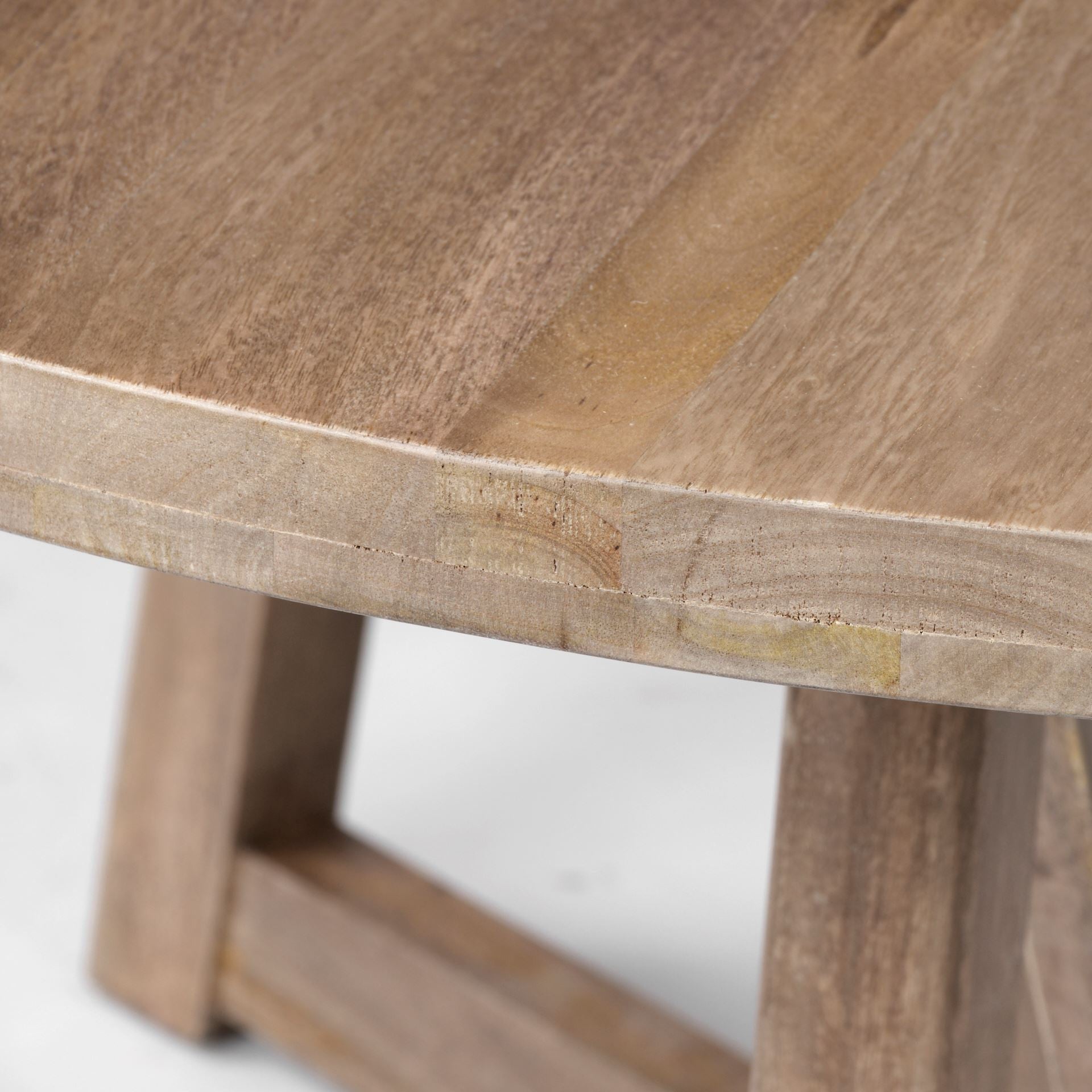 Brown Rounded Solid Wood Pedestal Base Dining Table - 60-inch