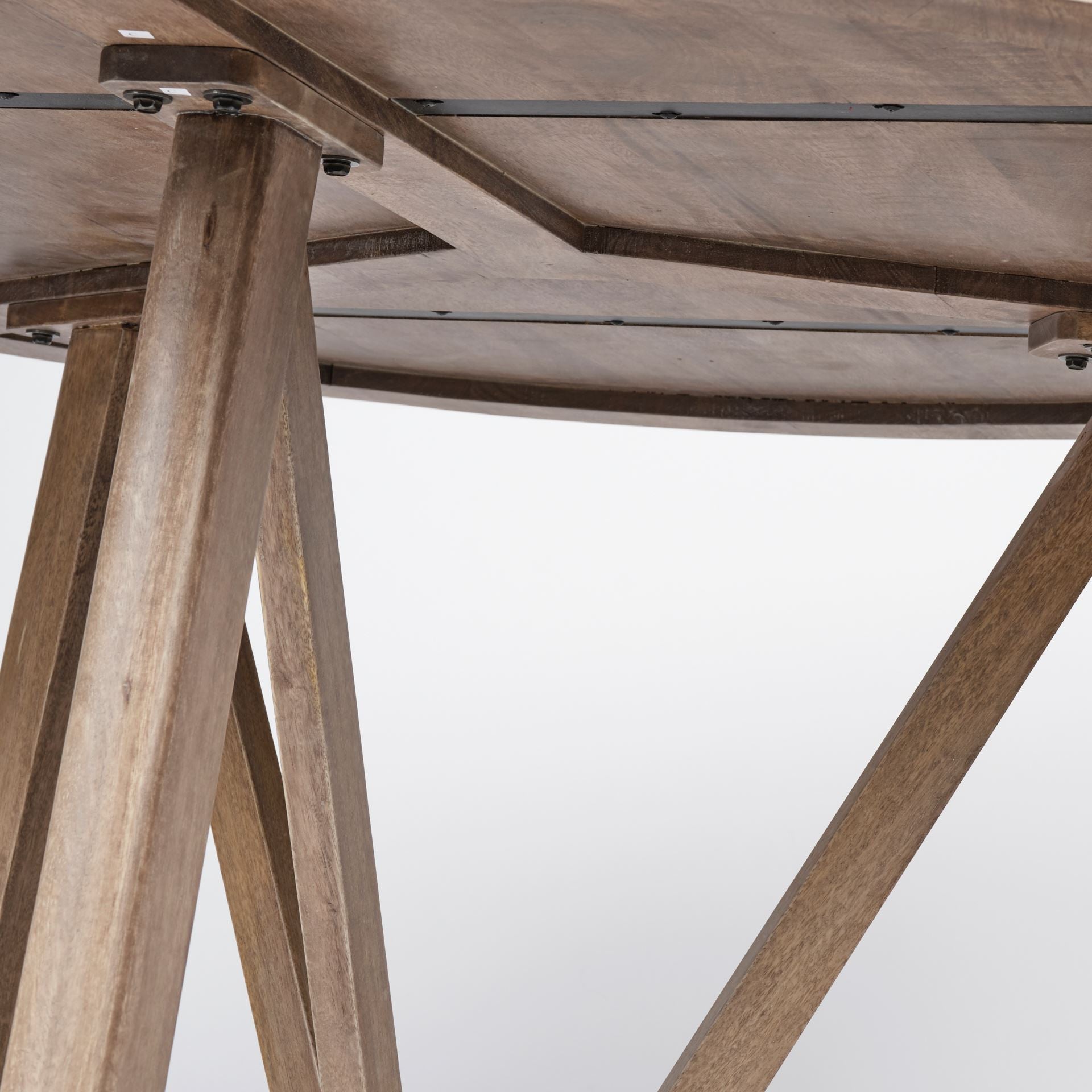 Brown Rounded Solid Wood Pedestal Base Dining Table - 60-inch