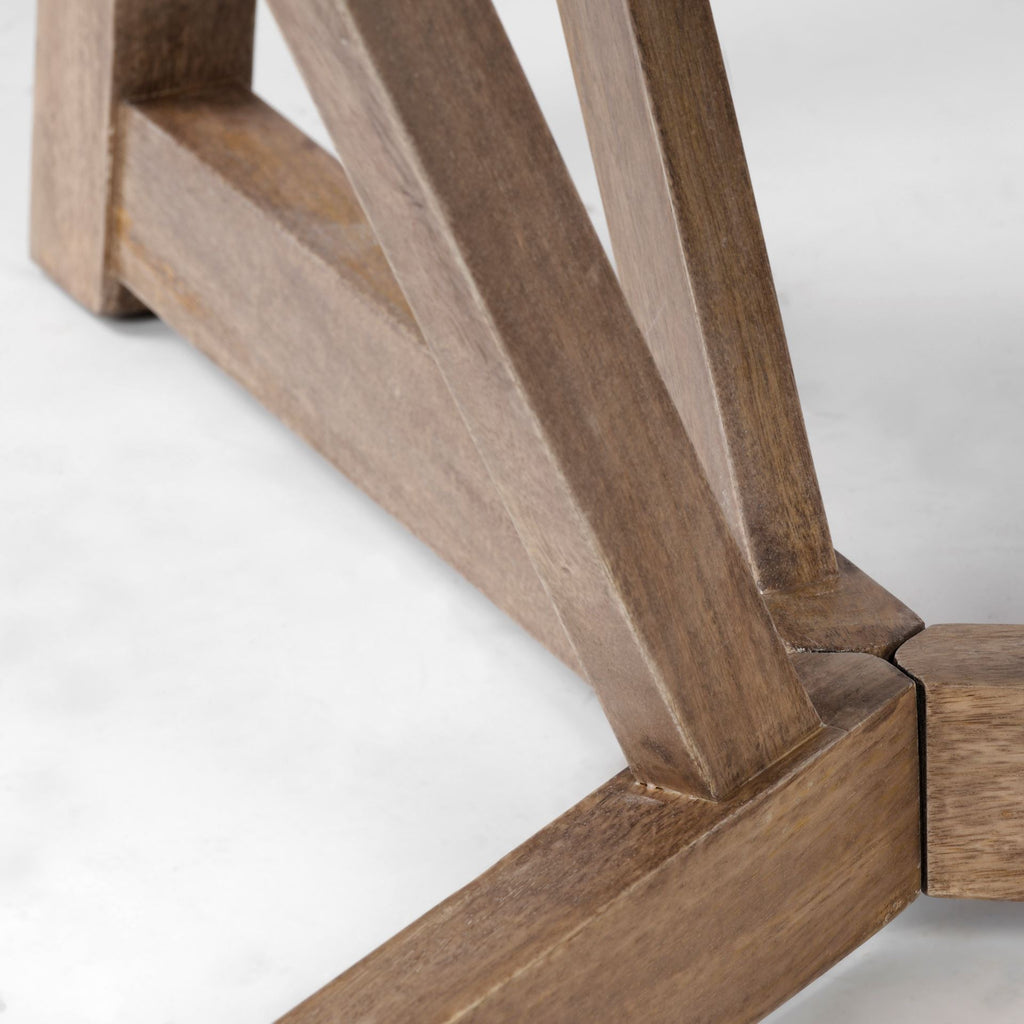Brown Rounded Solid Wood Pedestal Base Dining Table - 60-inch