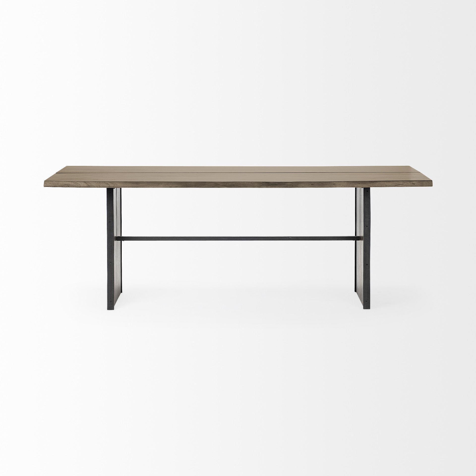 Brown Solid Wood Sled Base Dining Table - 84-inch