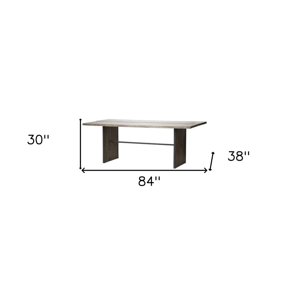 Brown Solid Wood Sled Base Dining Table - 84-inch