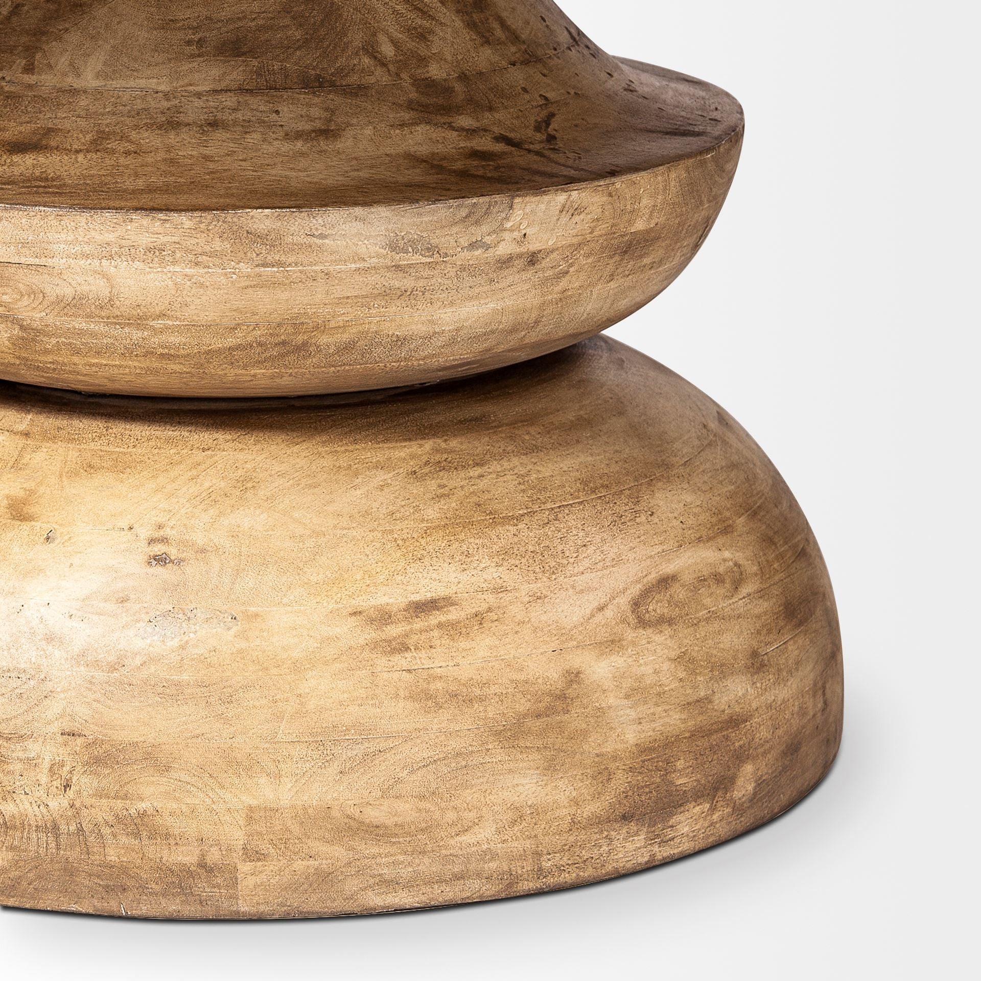Natural Rounded Solid Wood Pedestal Base Dining Table - 60-inch