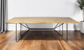 Brown and Black Solid Wood and Metal Dining Table - 80-inch