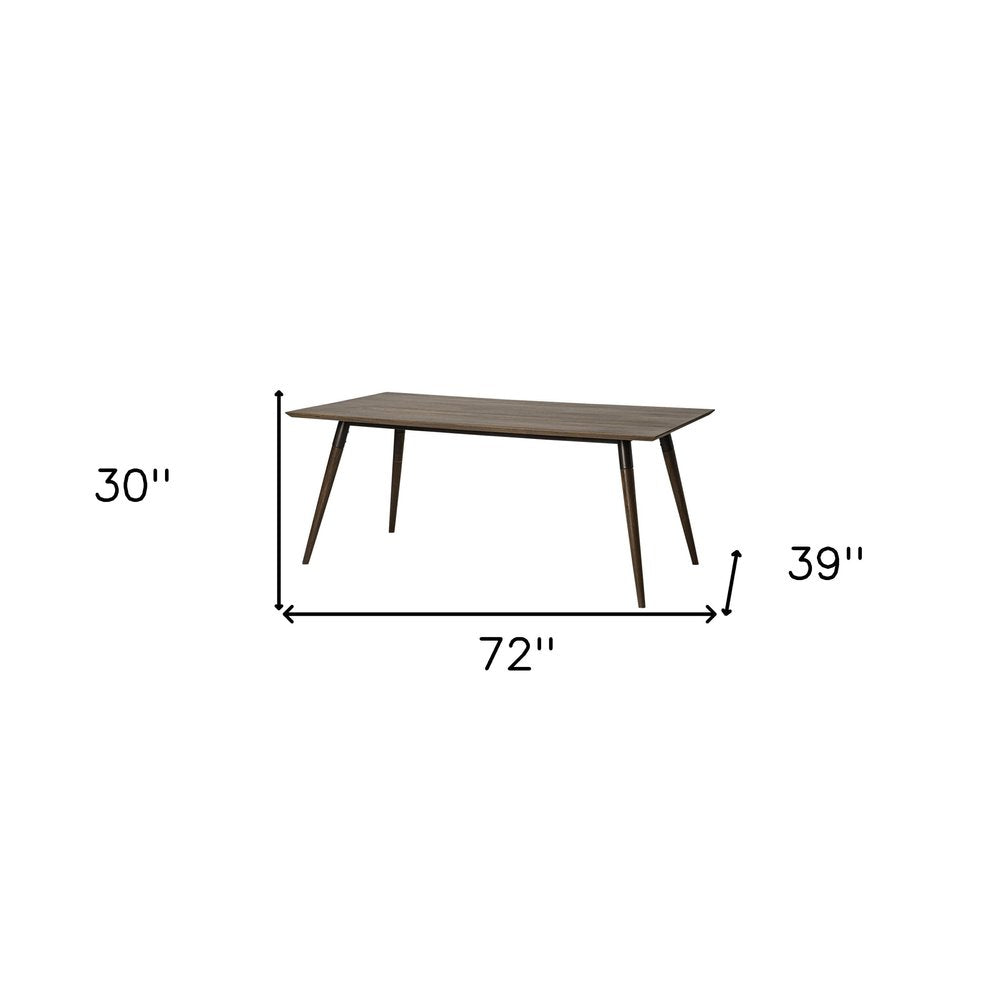 Dark Brown Solid Wood Dining Table - 72-inch