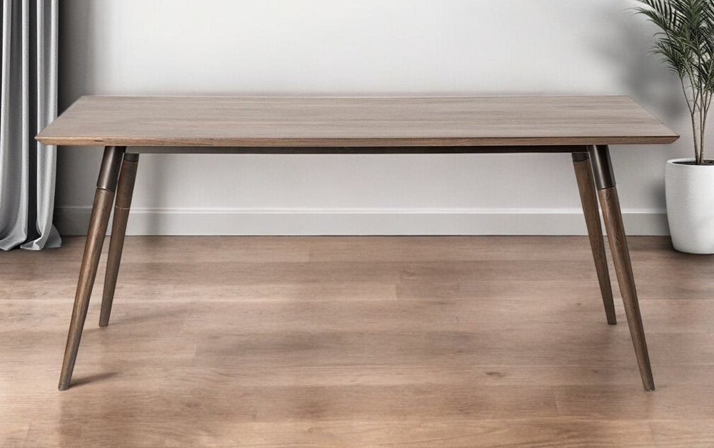 Dark Brown Solid Wood Dining Table - 72-inch
