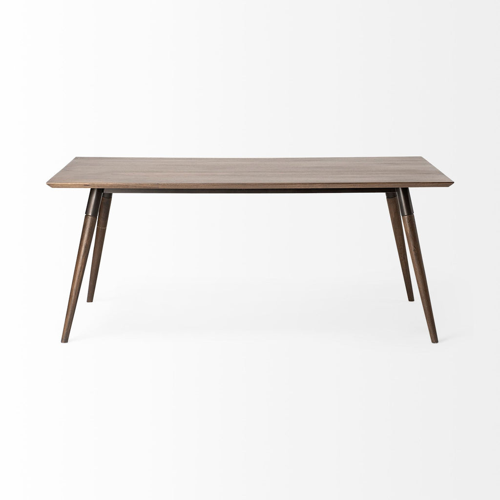 Dark Brown Solid Wood Dining Table - 72-inch