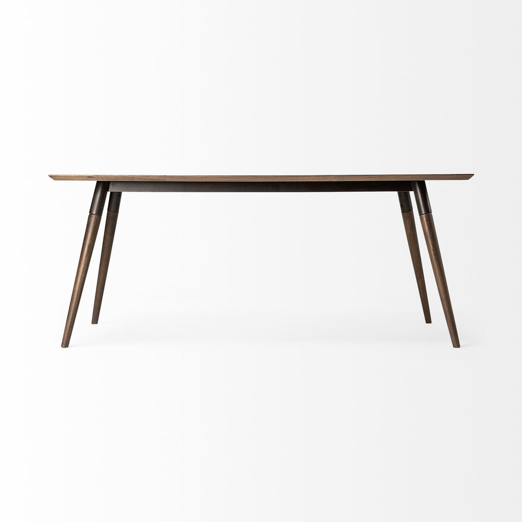 Dark Brown Solid Wood Dining Table - 72-inch