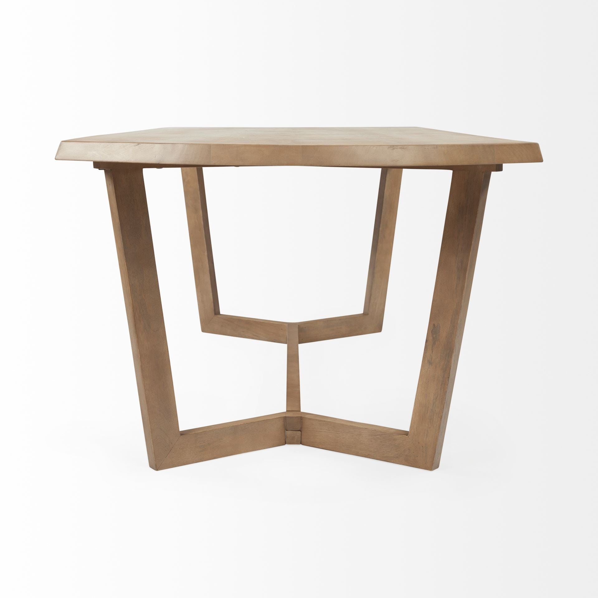 Natural and Brown Solid Wood Trestle Base Dining Table - 92-inch