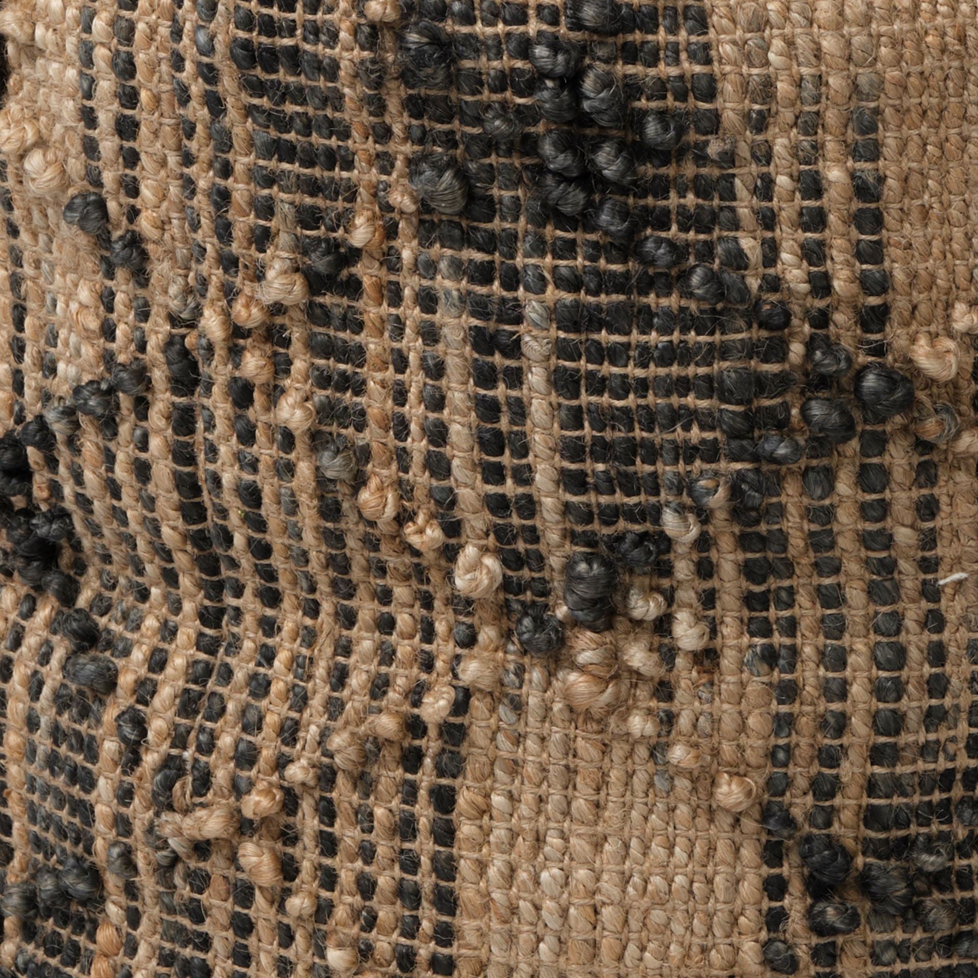 Jute Cylinder Geometric Pouf Ottoman - 20-inch
