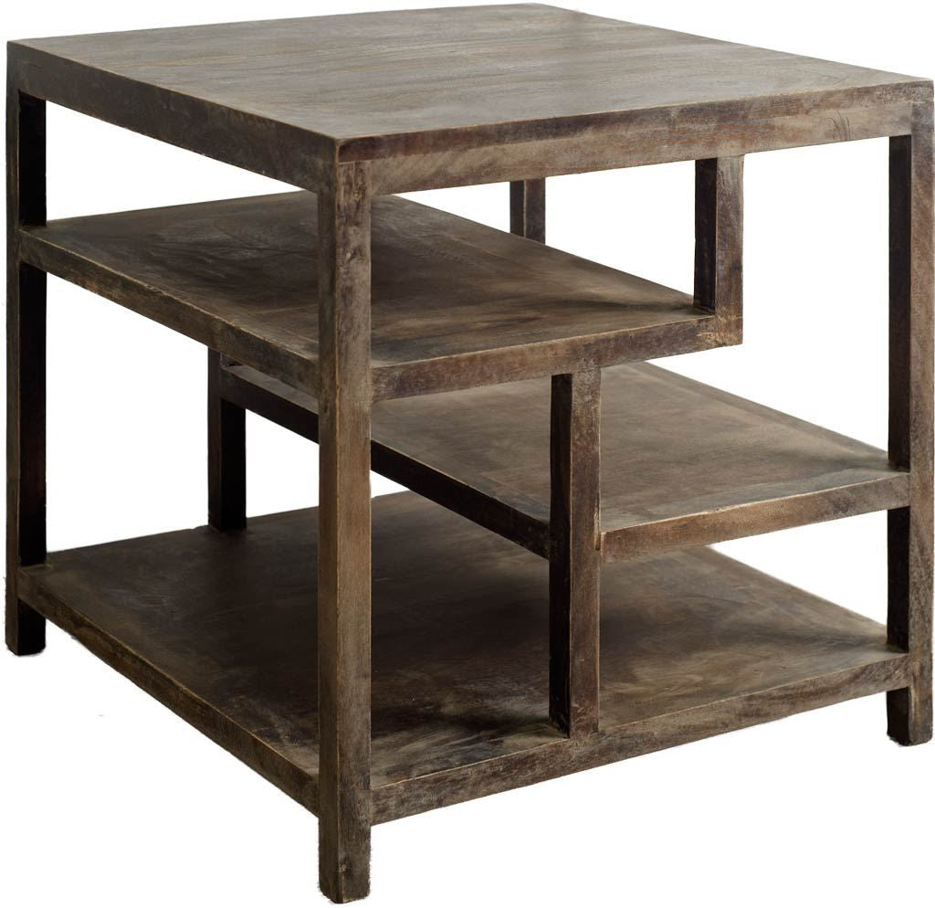 Brown Solid Wood Square End Table - 22-inch