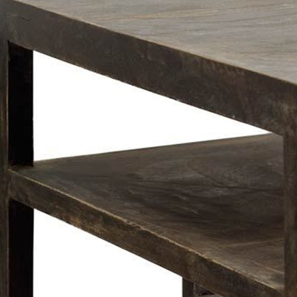 Brown Solid Wood Square End Table - 22-inch
