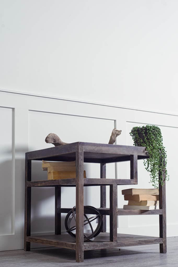 Brown Solid Wood Square End Table - 22-inch