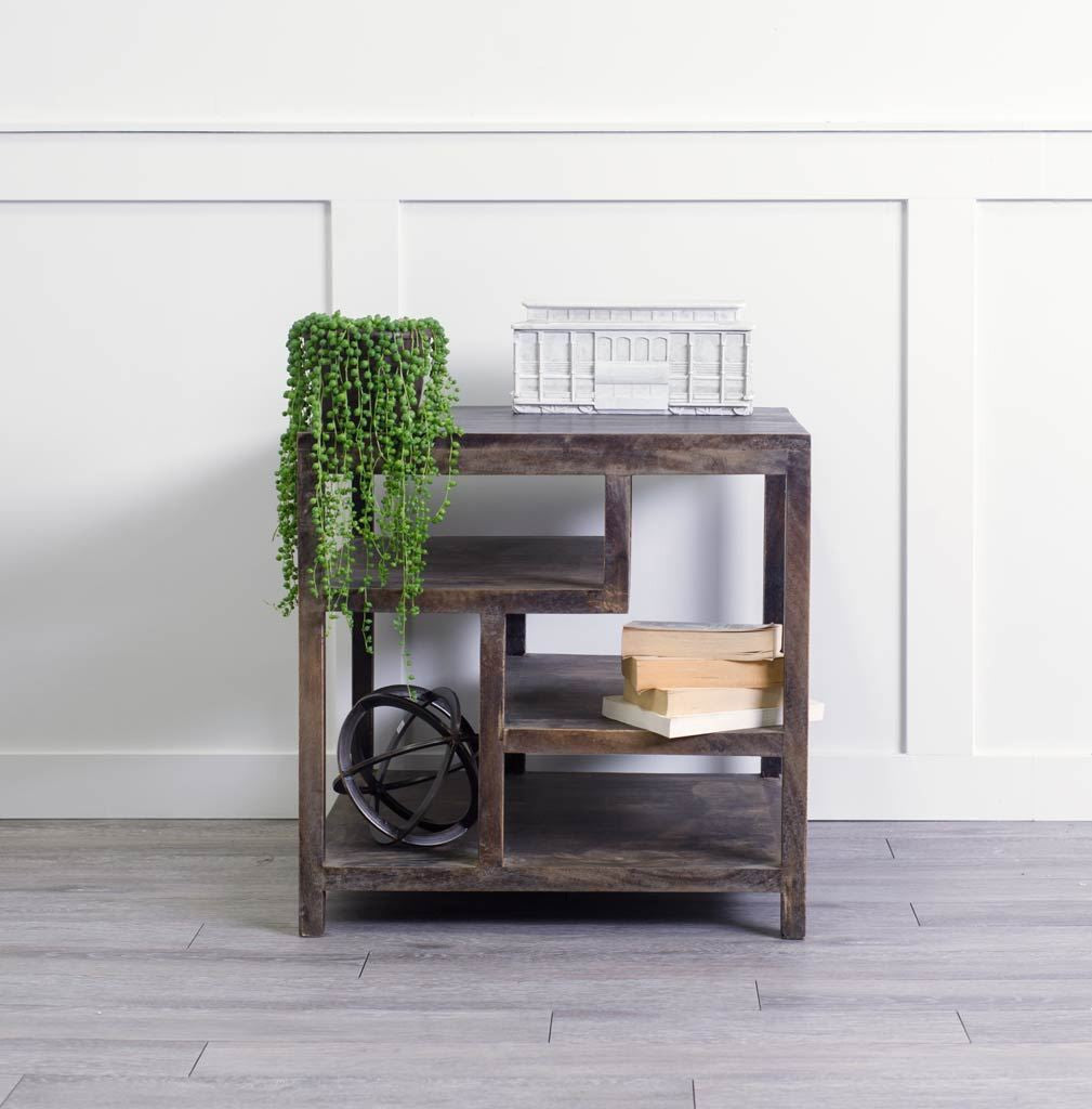 Brown Solid Wood Square End Table - 22-inch