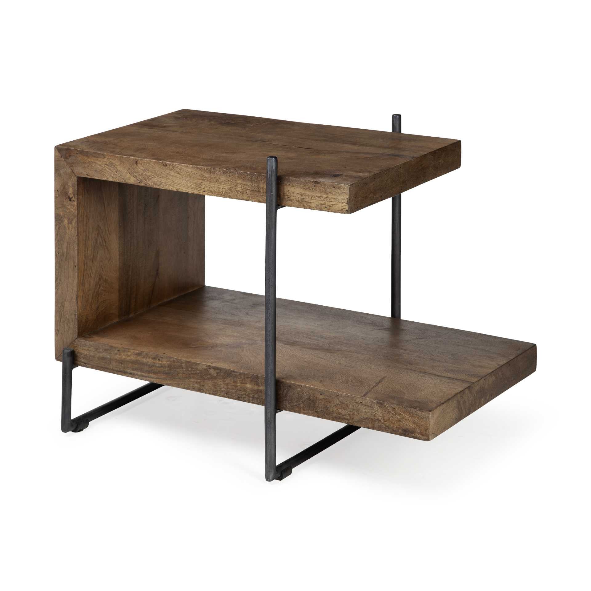 Brown Solid Wood Square End Table - 22-inch