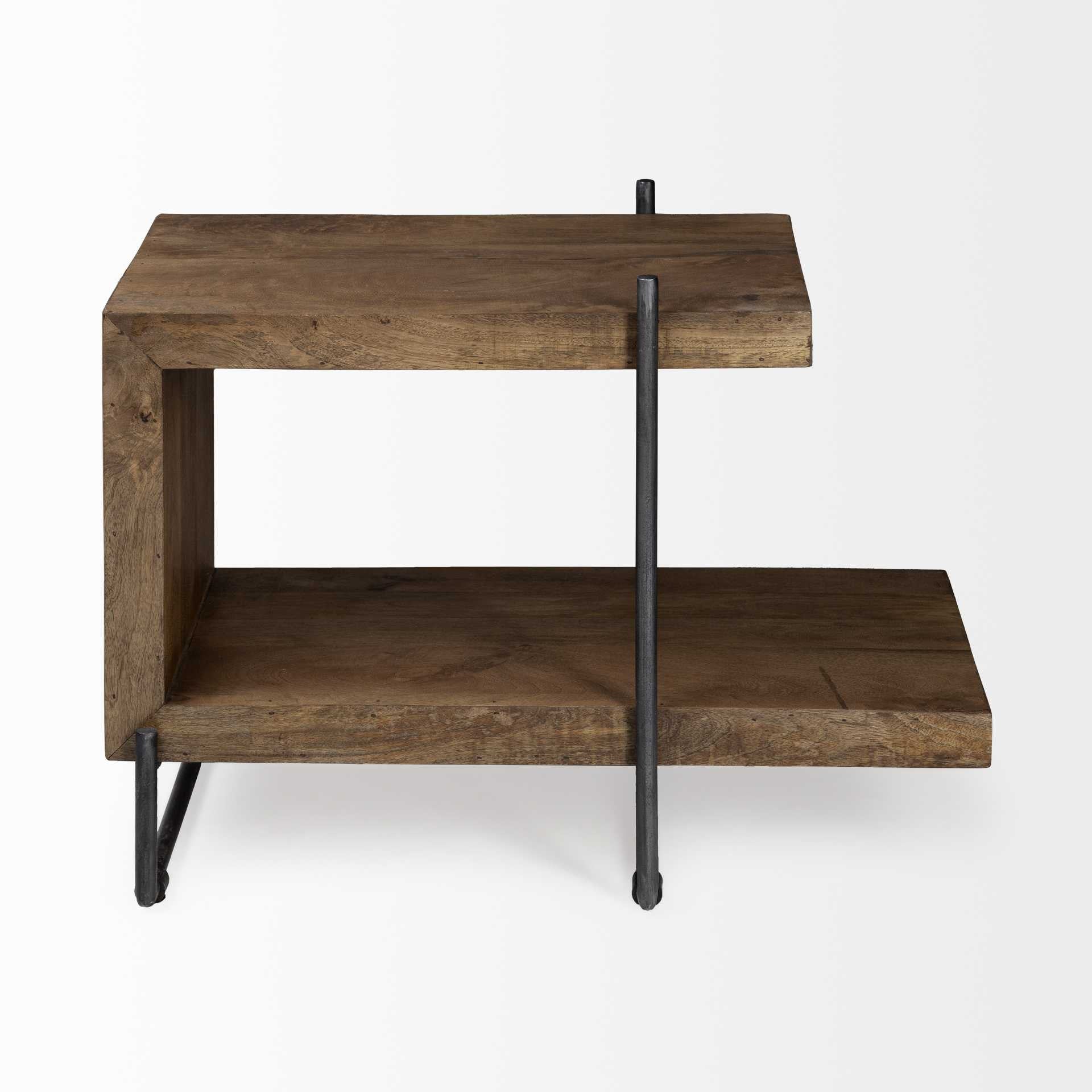 Brown Solid Wood Square End Table - 22-inch