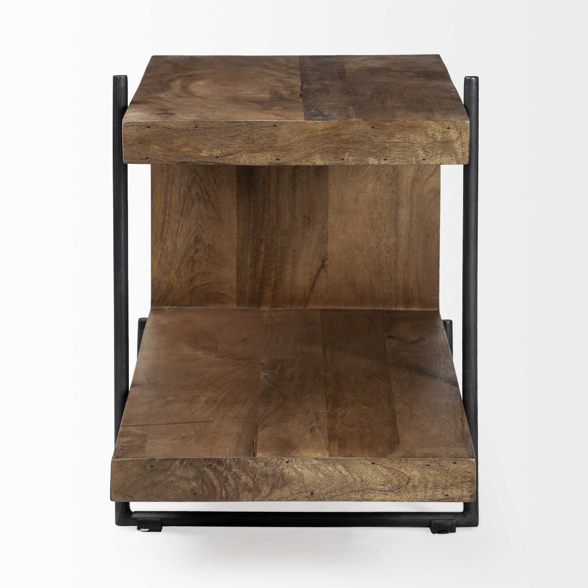 Brown Solid Wood Square End Table - 22-inch