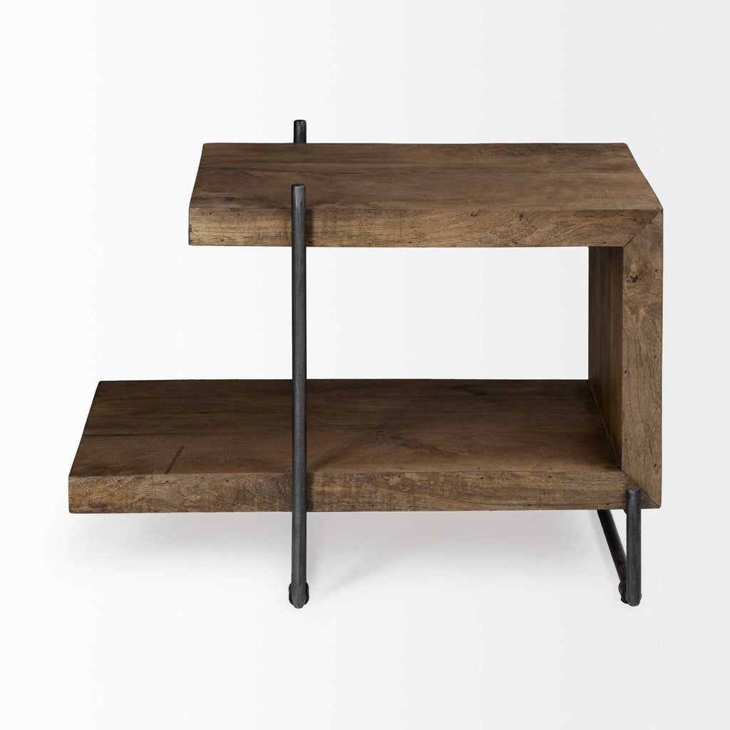 Brown Solid Wood Square End Table - 22-inch