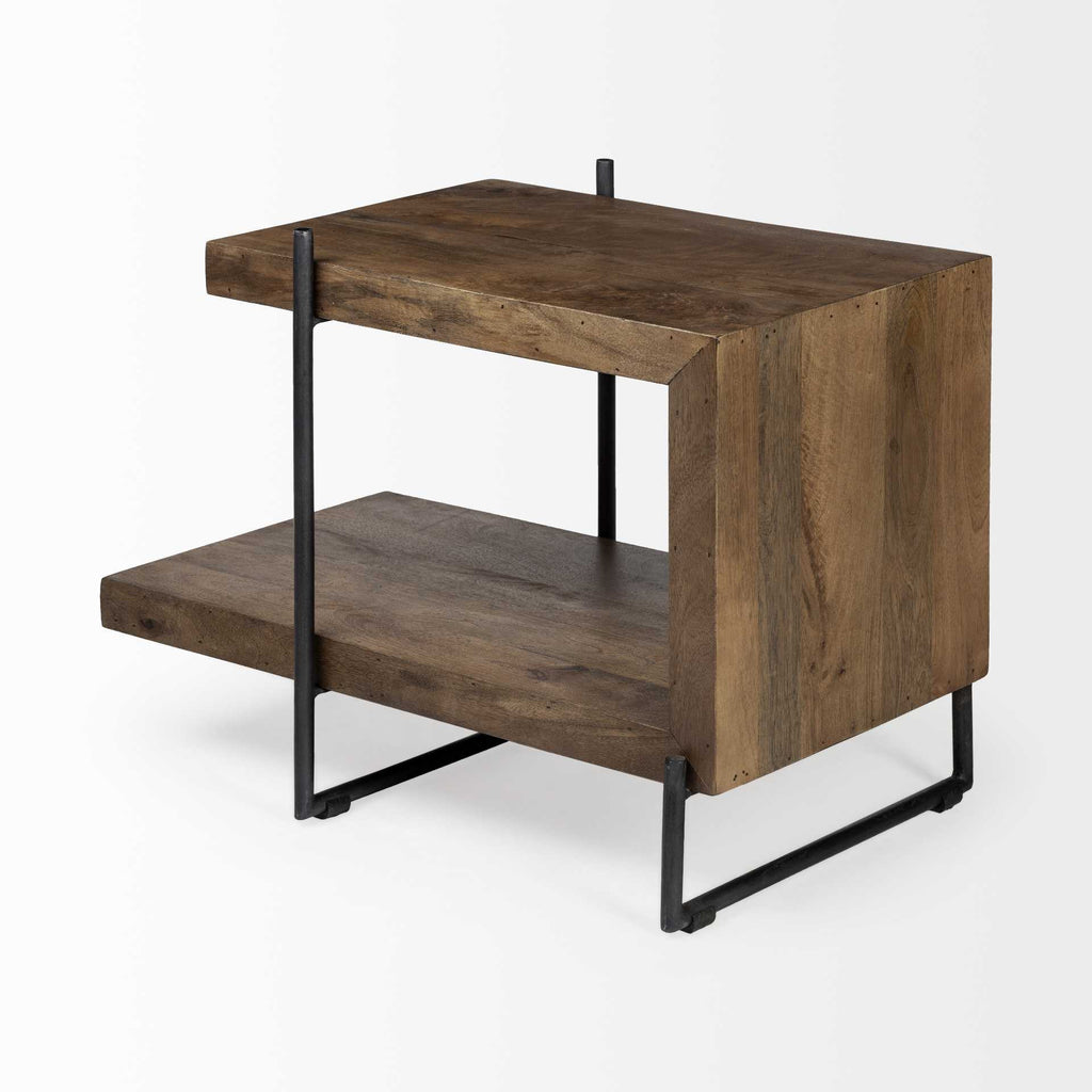 Brown Solid Wood Square End Table - 22-inch