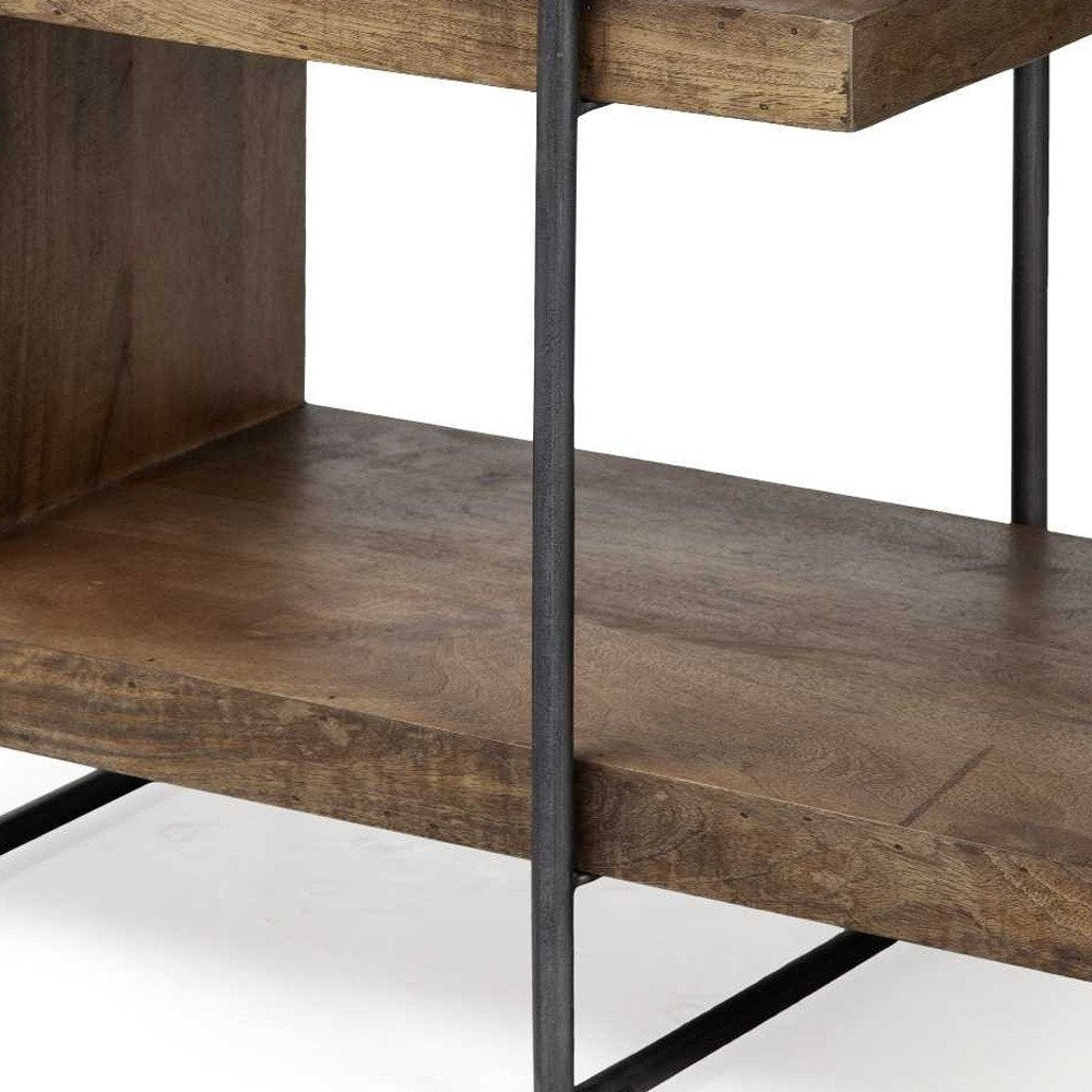 Brown Solid Wood Square End Table - 22-inch
