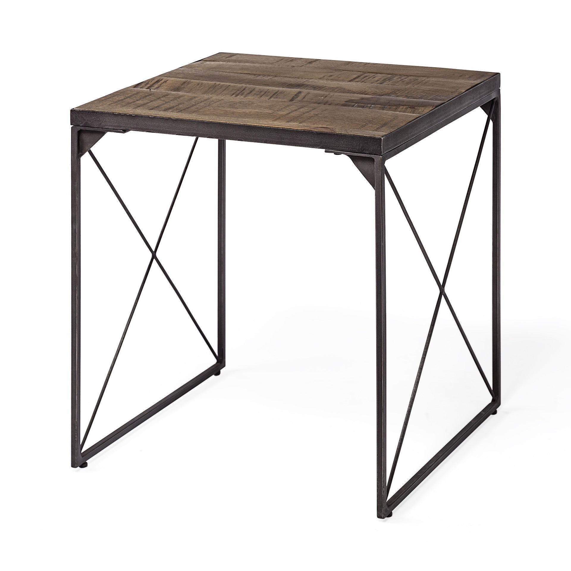 Brown Solid Wood Square End Table - 23-inch