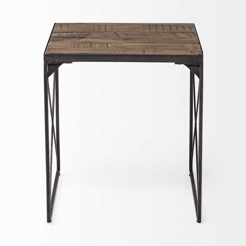 Brown Solid Wood Square End Table - 23-inch