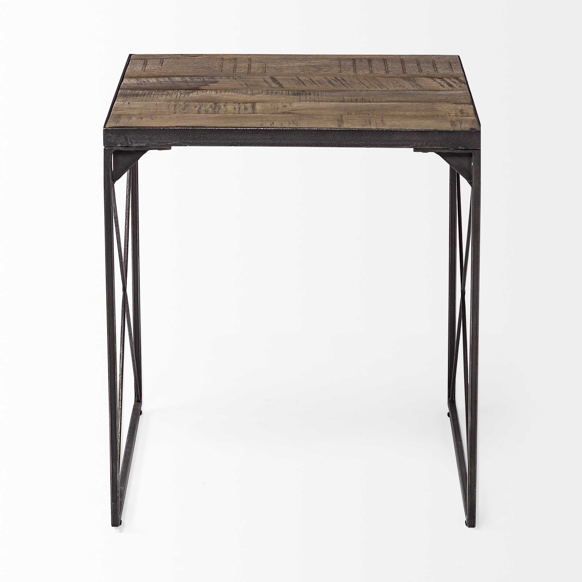 Brown Solid Wood Square End Table - 23-inch