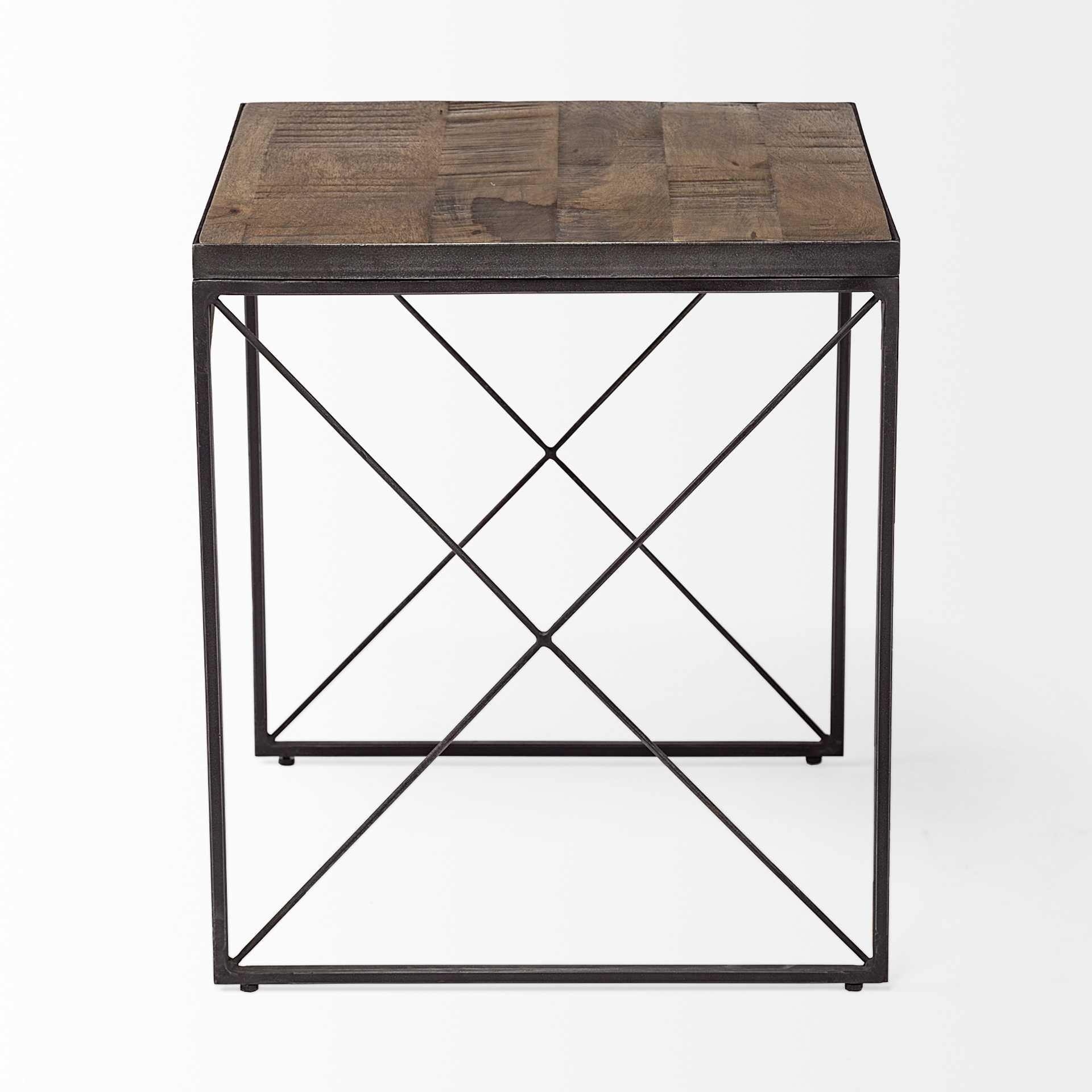 Brown Solid Wood Square End Table - 23-inch