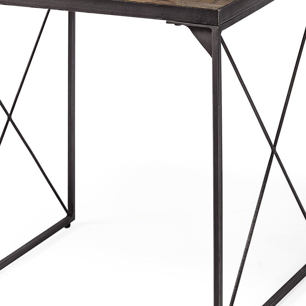 Brown Solid Wood Square End Table - 23-inch