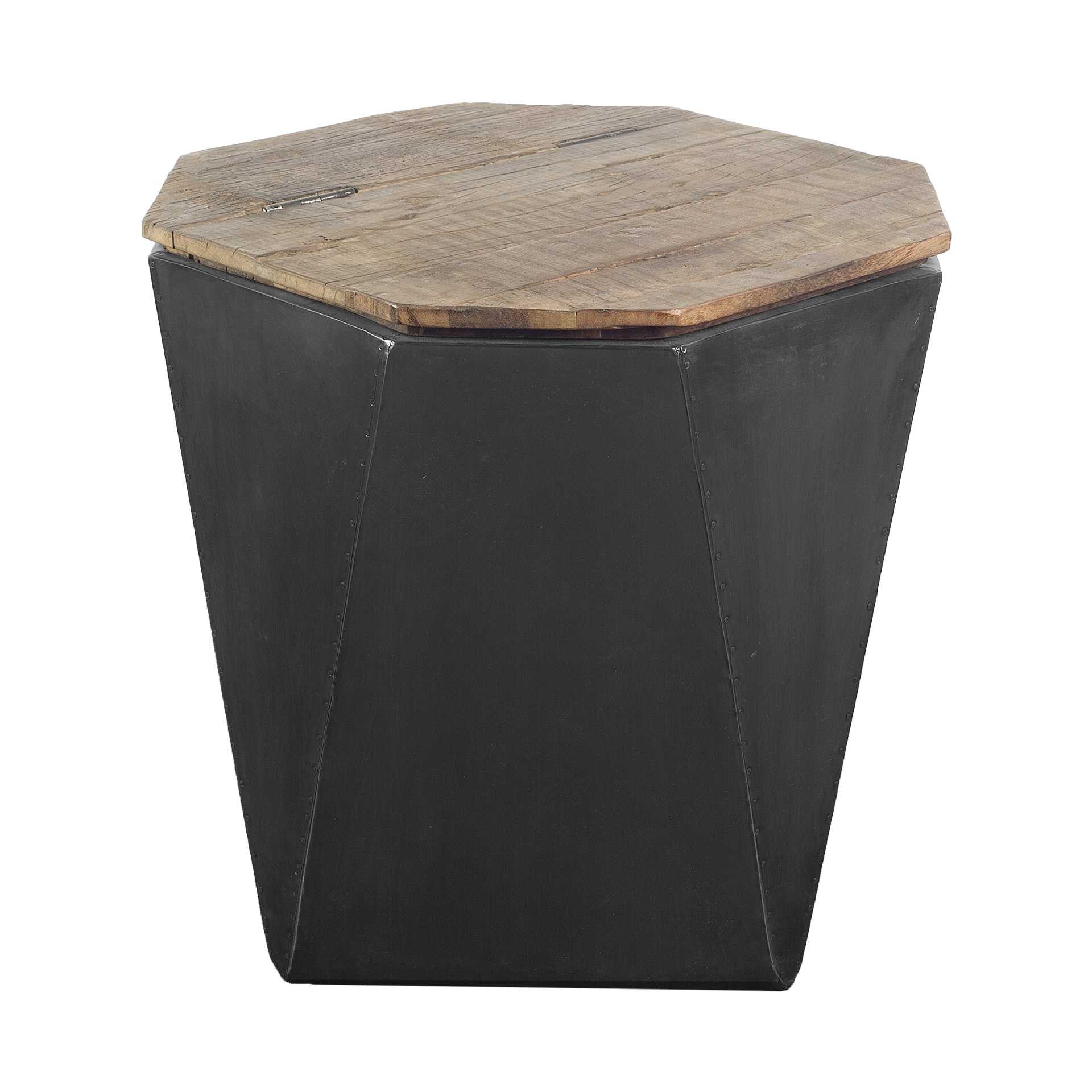 Black Solid Wood End Table - 21-inch