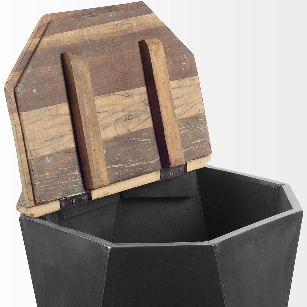Black Solid Wood End Table - 21-inch