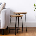 Brown Solid Wood Round End Table - 24-inch