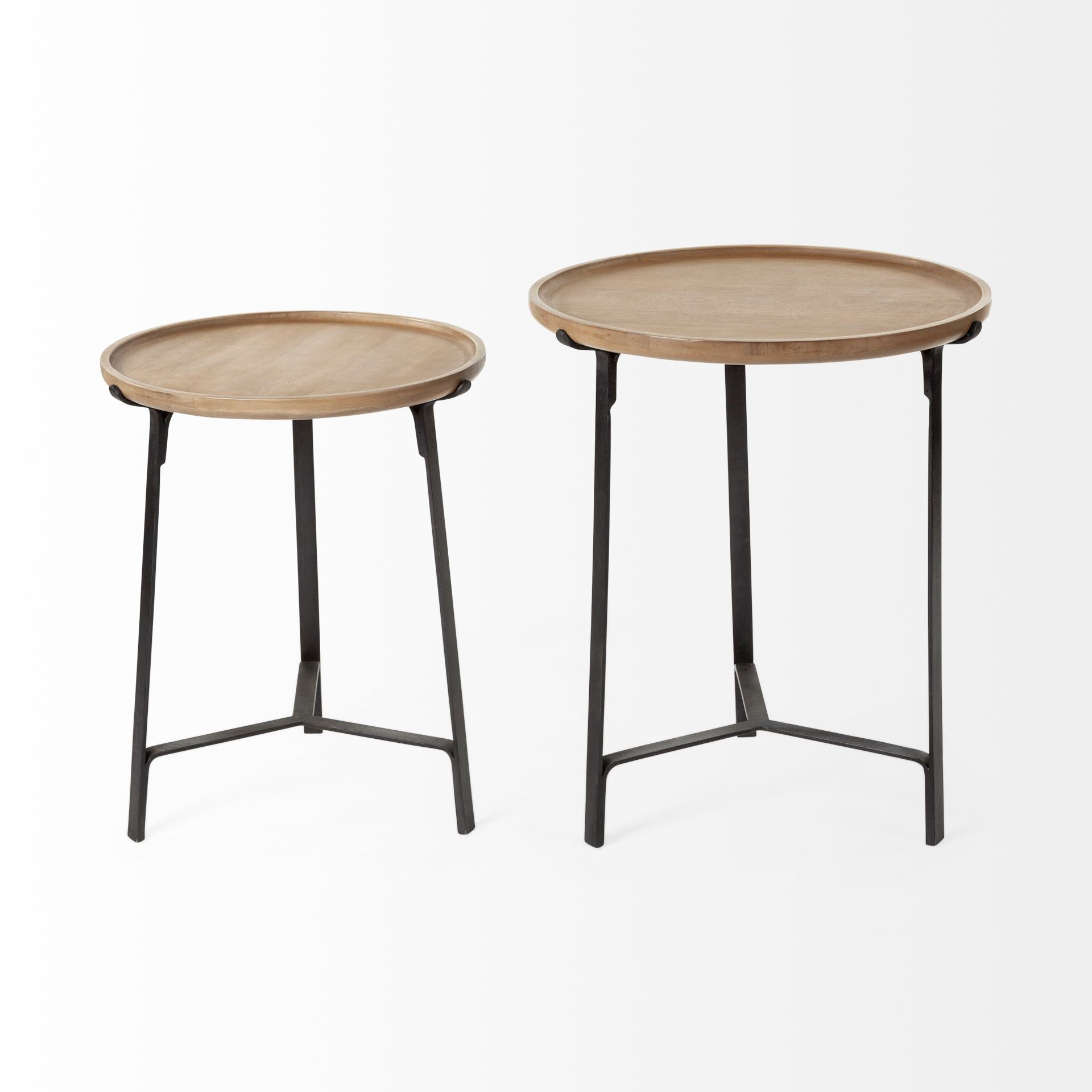 Brown Solid Wood Round End Table - 24-inch