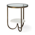 White Glass Round End Table - 24-inch