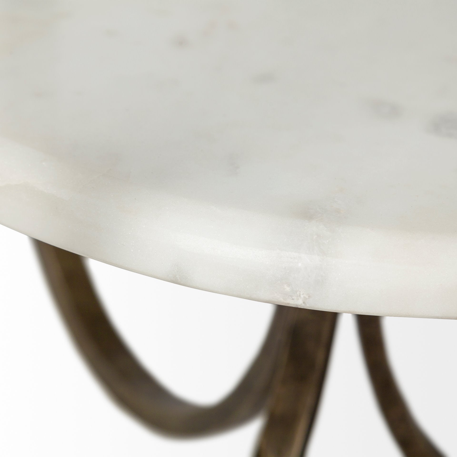 White Glass Round End Table - 24-inch