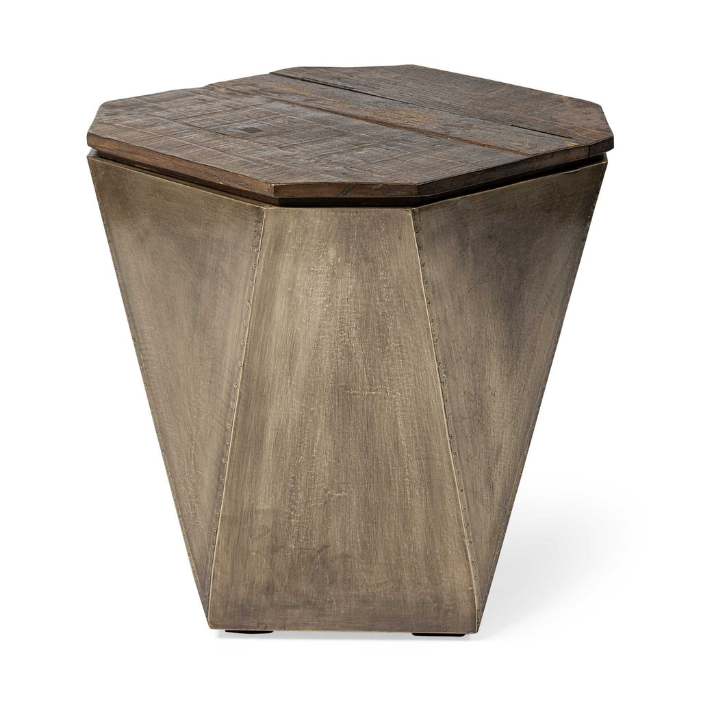 Brown Solid Wood End Table - 21-inch