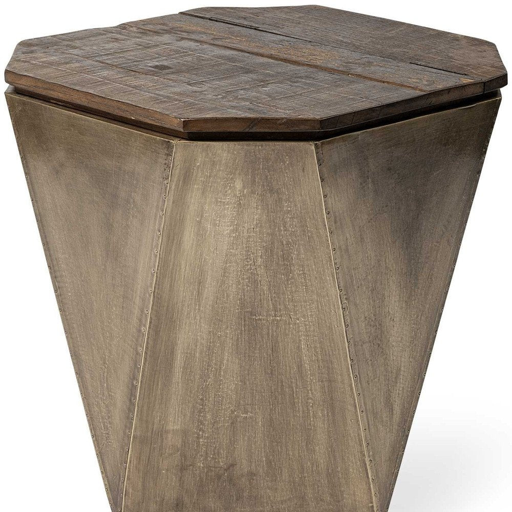 Brown Solid Wood End Table - 21-inch