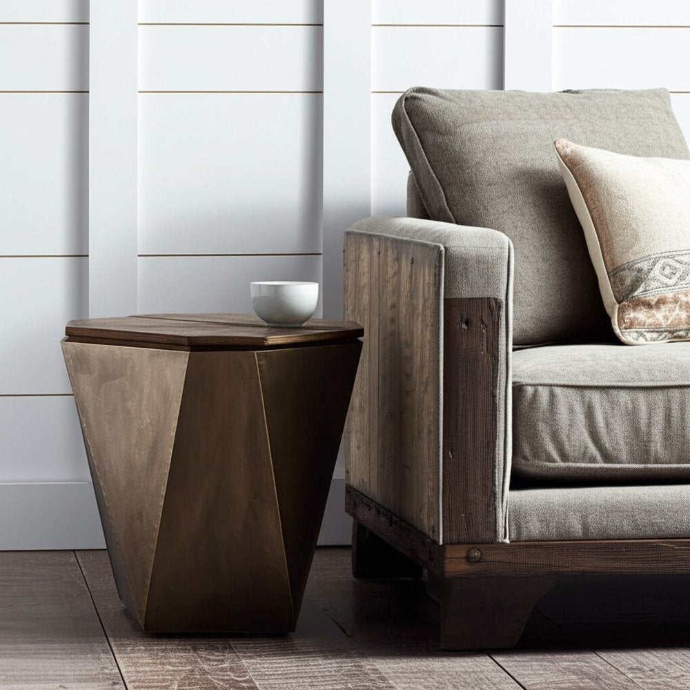 Brown Solid Wood End Table - 21-inch