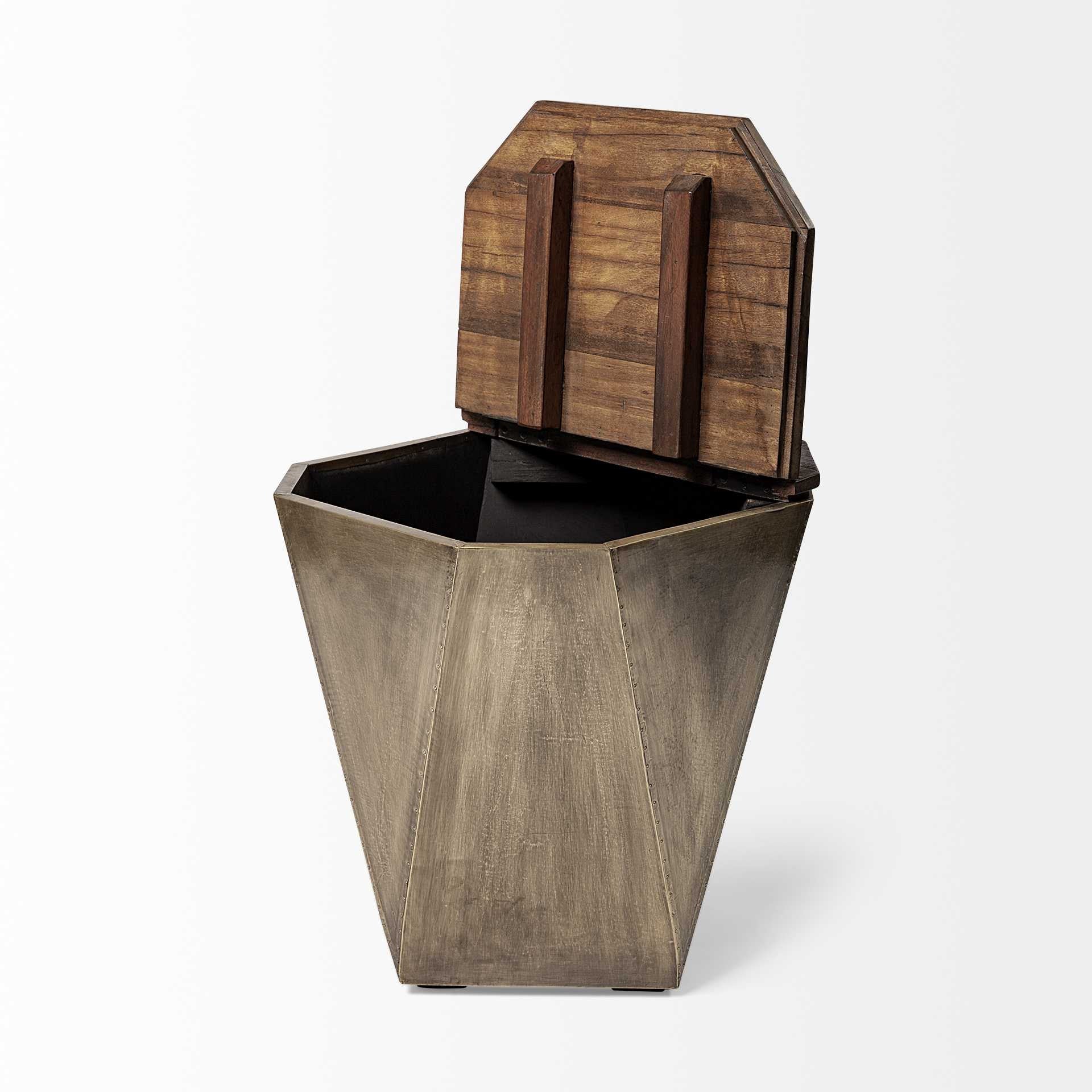 Brown Solid Wood End Table - 21-inch