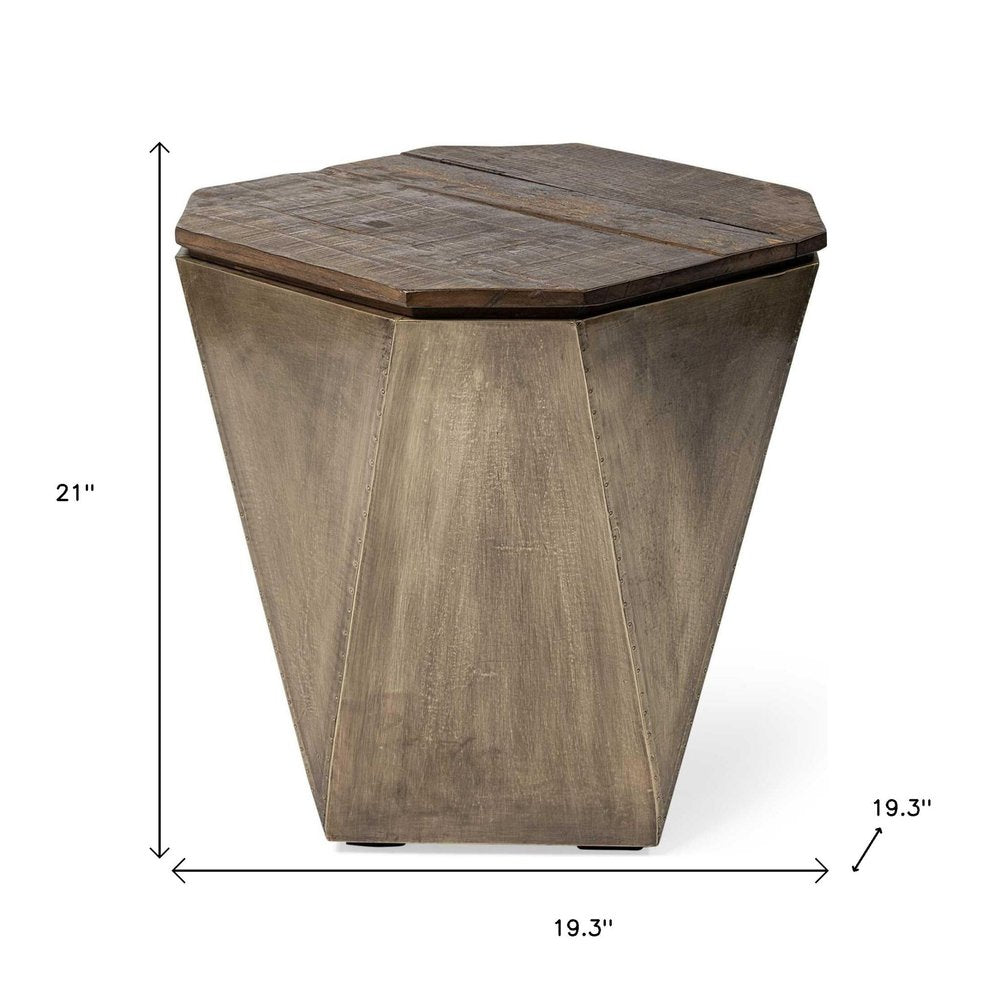 Brown Solid Wood End Table - 21-inch