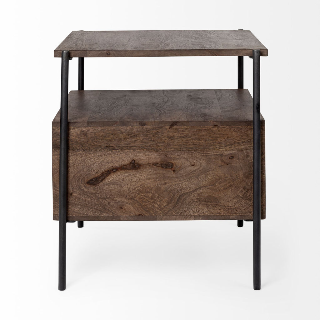 Brown Solid Wood Square End Table - 24-inch
